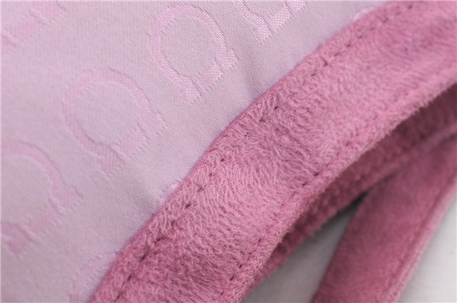 Authentic Salvatore Ferragamo PARFUMS Gancini Hand Bag Purse Nylon Pink 0542F