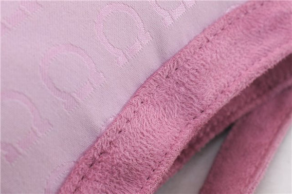 Authentic Salvatore Ferragamo PARFUMS Gancini Hand Bag Purse Nylon Pink 0542F