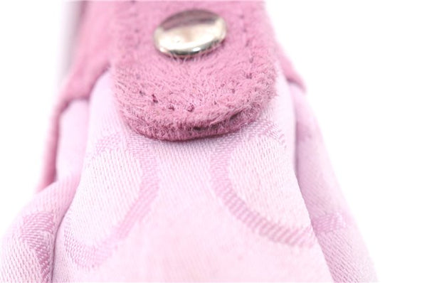 Authentic Salvatore Ferragamo PARFUMS Gancini Hand Bag Purse Nylon Pink 0542F
