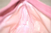 Authentic Salvatore Ferragamo PARFUMS Gancini Hand Bag Purse Nylon Pink 0542F