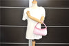 Authentic Salvatore Ferragamo PARFUMS Gancini Hand Bag Purse Nylon Pink 0542F