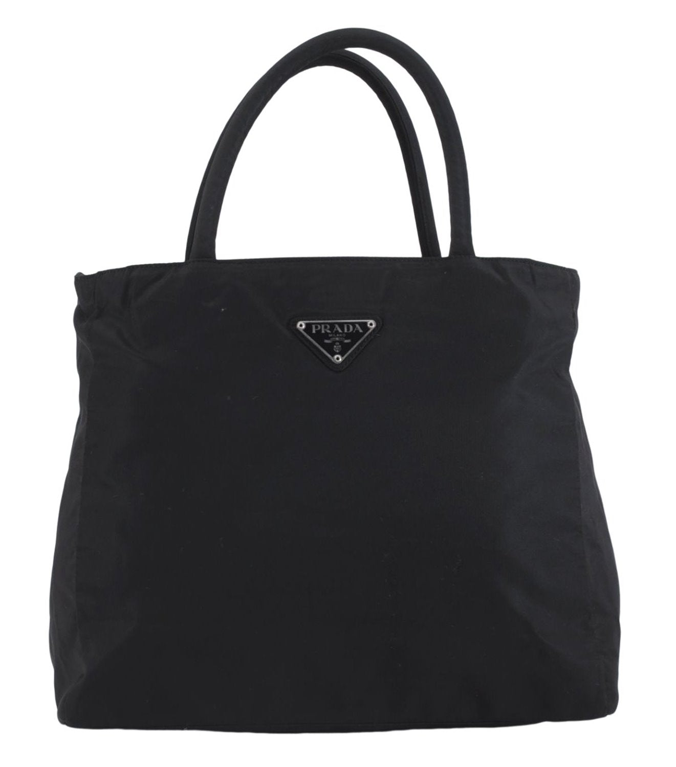 Authentic PRADA Nylon Tessuto Hand Tote Bag Purse Black 0543E