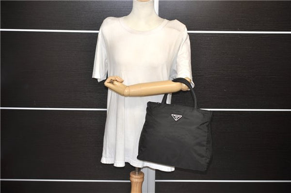 Authentic PRADA Nylon Tessuto Hand Tote Bag Purse Black 0543E