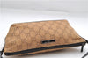 Authentic GUCCI Hand Bag Pouch Purse GG Canvas Leather 07198 Brown 0545E