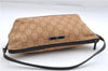 Authentic GUCCI Hand Bag Pouch Purse GG Canvas Leather 07198 Brown 0545E