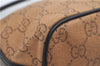 Authentic GUCCI Hand Bag Pouch Purse GG Canvas Leather 07198 Brown 0545E