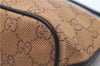 Authentic GUCCI Hand Bag Pouch Purse GG Canvas Leather 07198 Brown 0545E