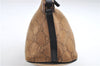Authentic GUCCI Hand Bag Pouch Purse GG Canvas Leather 07198 Brown 0545E