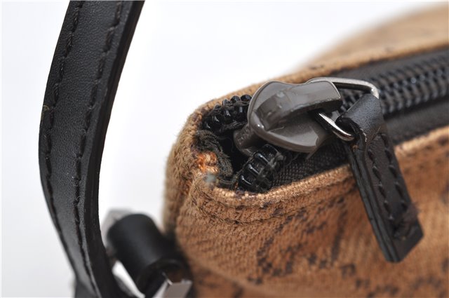 Authentic GUCCI Hand Bag Pouch Purse GG Canvas Leather 07198 Brown 0545E