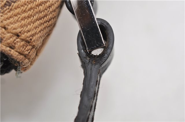 Authentic GUCCI Hand Bag Pouch Purse GG Canvas Leather 07198 Brown 0545E