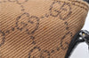 Authentic GUCCI Hand Bag Pouch Purse GG Canvas Leather 07198 Brown 0545E