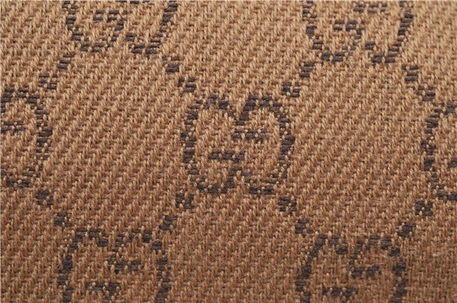 Authentic GUCCI Hand Bag Pouch Purse GG Canvas Leather 07198 Brown 0545E