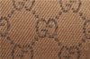 Authentic GUCCI Hand Bag Pouch Purse GG Canvas Leather 07198 Brown 0545E