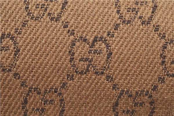 Authentic GUCCI Hand Bag Pouch Purse GG Canvas Leather 07198 Brown 0545E