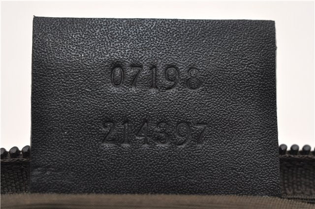 Authentic GUCCI Hand Bag Pouch Purse GG Canvas Leather 07198 Brown 0545E