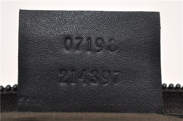 Authentic GUCCI Hand Bag Pouch Purse GG Canvas Leather 07198 Brown 0545E