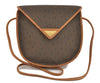 Authentic YVES SAINT LAURENT Shoulder Cross Body Bag PVC Leather Brown 0546D