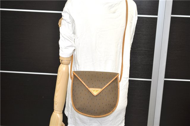 Authentic YVES SAINT LAURENT Shoulder Cross Body Bag PVC Leather Brown 0546D