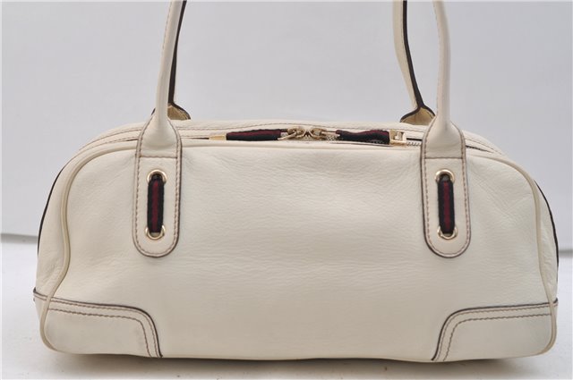 Authentic GUCCI Princy Ribbon Shoulder Hand Bag Leather 161720 Ivory 0547E