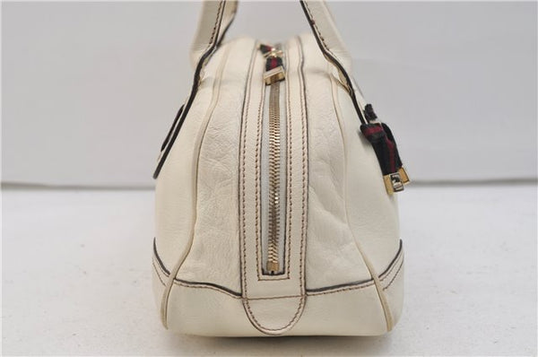 Authentic GUCCI Princy Ribbon Shoulder Hand Bag Leather 161720 Ivory 0547E