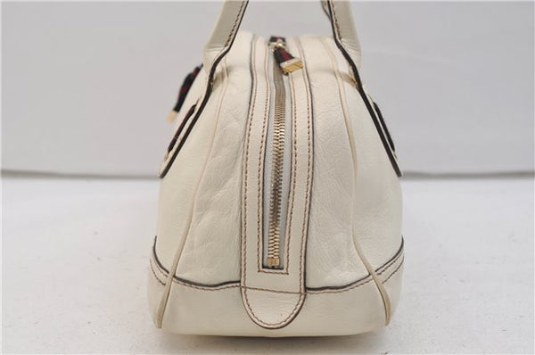 Authentic GUCCI Princy Ribbon Shoulder Hand Bag Leather 161720 Ivory 0547E