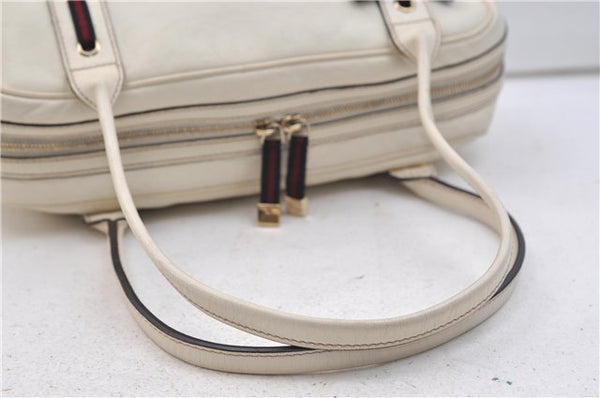 Authentic GUCCI Princy Ribbon Shoulder Hand Bag Leather 161720 Ivory 0547E