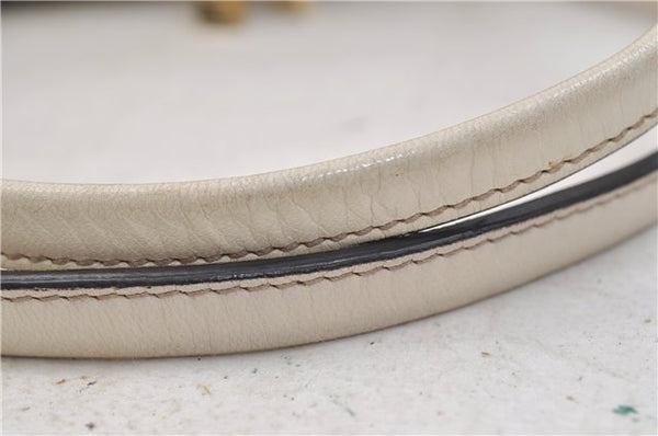 Authentic GUCCI Princy Ribbon Shoulder Hand Bag Leather 161720 Ivory 0547E