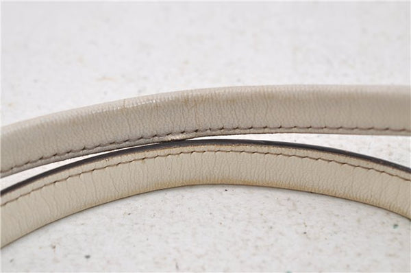 Authentic GUCCI Princy Ribbon Shoulder Hand Bag Leather 161720 Ivory 0547E