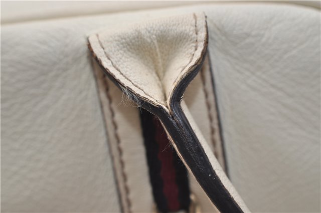 Authentic GUCCI Princy Ribbon Shoulder Hand Bag Leather 161720 Ivory 0547E