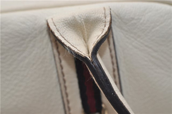 Authentic GUCCI Princy Ribbon Shoulder Hand Bag Leather 161720 Ivory 0547E