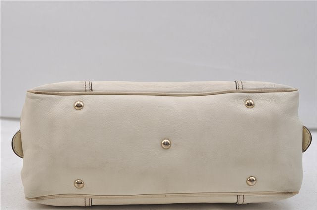 Authentic GUCCI Princy Ribbon Shoulder Hand Bag Leather 161720 Ivory 0547E