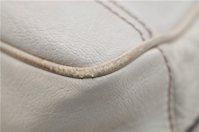 Authentic GUCCI Princy Ribbon Shoulder Hand Bag Leather 161720 Ivory 0547E