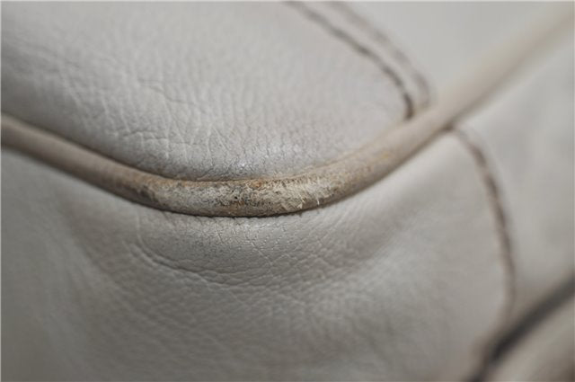 Authentic GUCCI Princy Ribbon Shoulder Hand Bag Leather 161720 Ivory 0547E