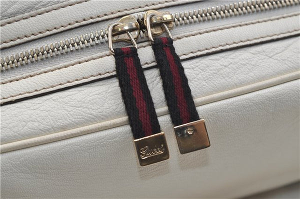 Authentic GUCCI Princy Ribbon Shoulder Hand Bag Leather 161720 Ivory 0547E