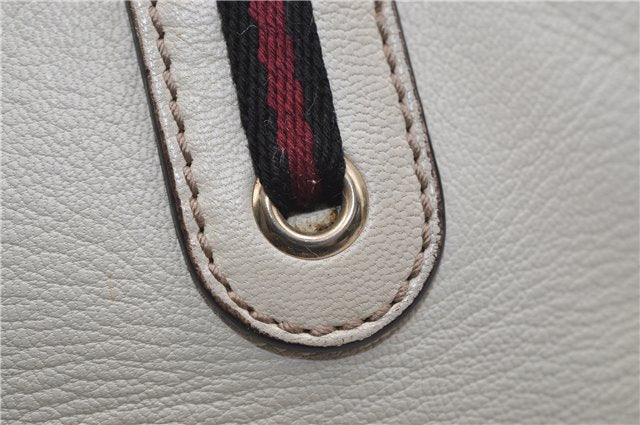 Authentic GUCCI Princy Ribbon Shoulder Hand Bag Leather 161720 Ivory 0547E