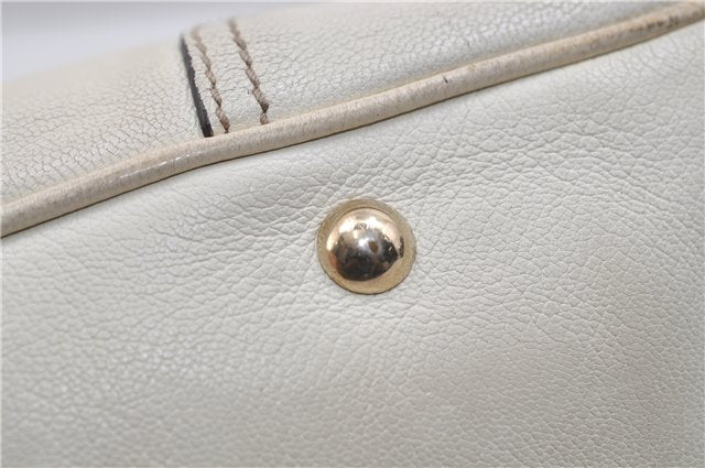 Authentic GUCCI Princy Ribbon Shoulder Hand Bag Leather 161720 Ivory 0547E