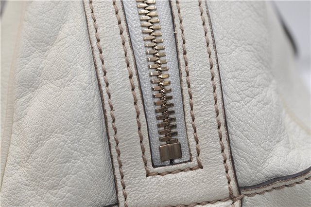 Authentic GUCCI Princy Ribbon Shoulder Hand Bag Leather 161720 Ivory 0547E