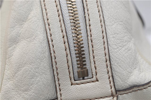 Authentic GUCCI Princy Ribbon Shoulder Hand Bag Leather 161720 Ivory 0547E