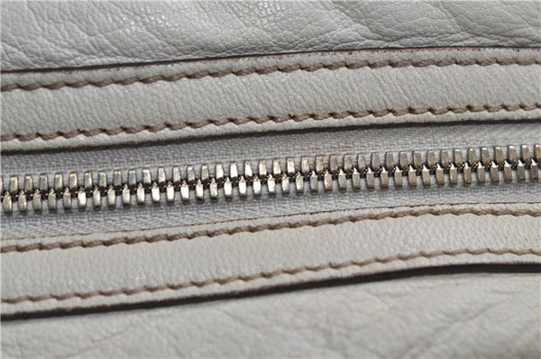 Authentic GUCCI Princy Ribbon Shoulder Hand Bag Leather 161720 Ivory 0547E