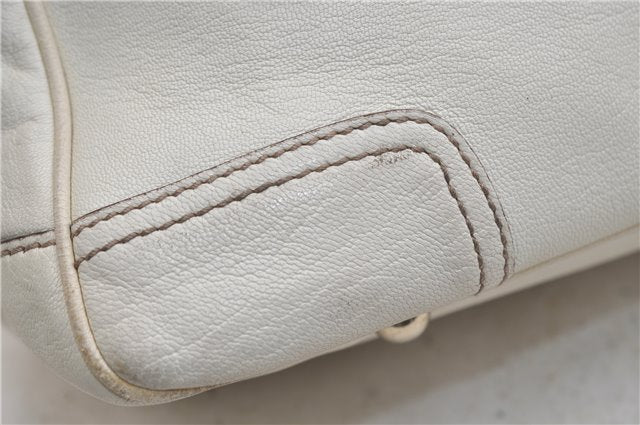 Authentic GUCCI Princy Ribbon Shoulder Hand Bag Leather 161720 Ivory 0547E