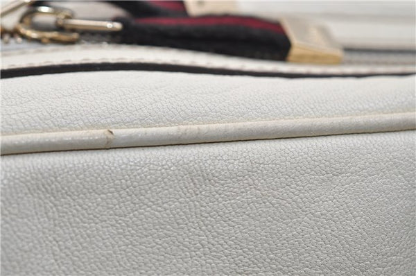 Authentic GUCCI Princy Ribbon Shoulder Hand Bag Leather 161720 Ivory 0547E