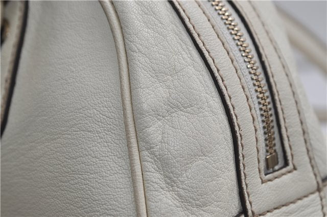 Authentic GUCCI Princy Ribbon Shoulder Hand Bag Leather 161720 Ivory 0547E