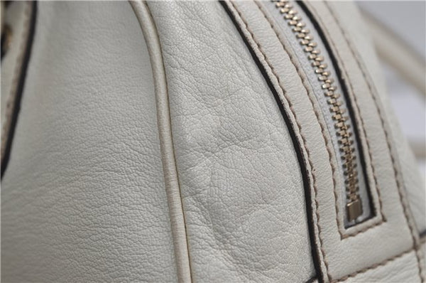 Authentic GUCCI Princy Ribbon Shoulder Hand Bag Leather 161720 Ivory 0547E