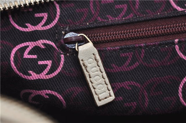 Authentic GUCCI Princy Ribbon Shoulder Hand Bag Leather 161720 Ivory 0547E
