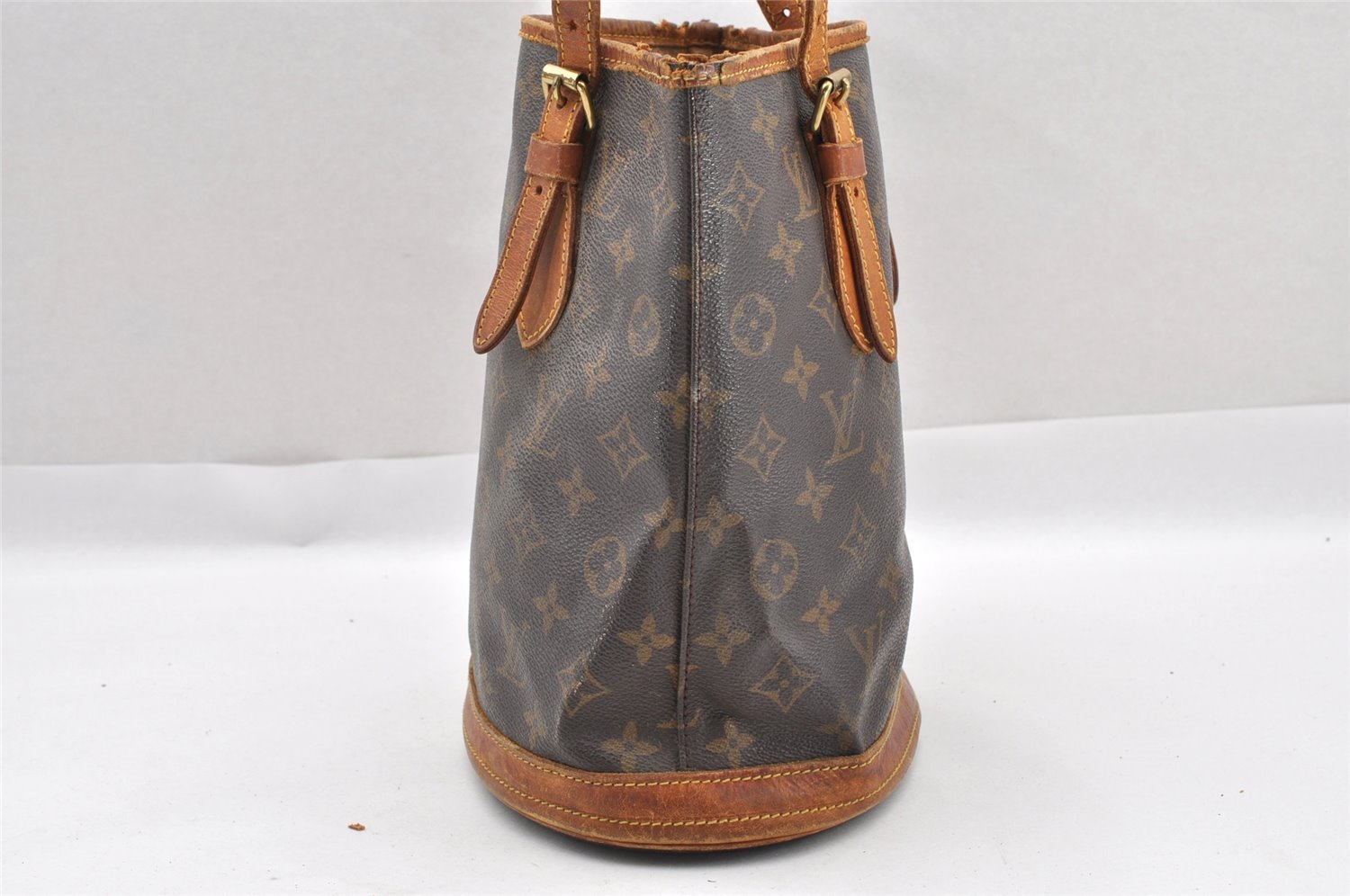 Authentic Louis Vuitton Monogram Bucket PM Shoulder Tote Bag M42238 Junk 0547I