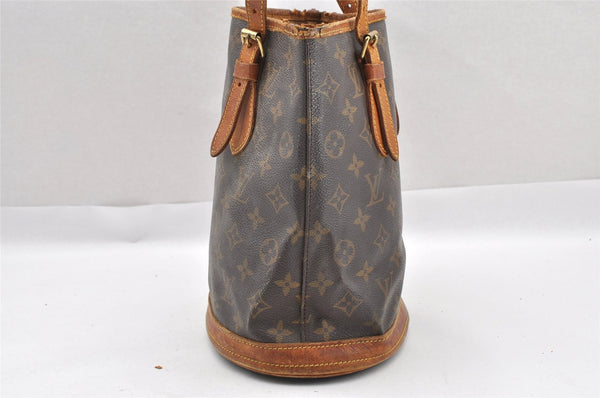 Authentic Louis Vuitton Monogram Bucket PM Shoulder Tote Bag M42238 Junk 0547I
