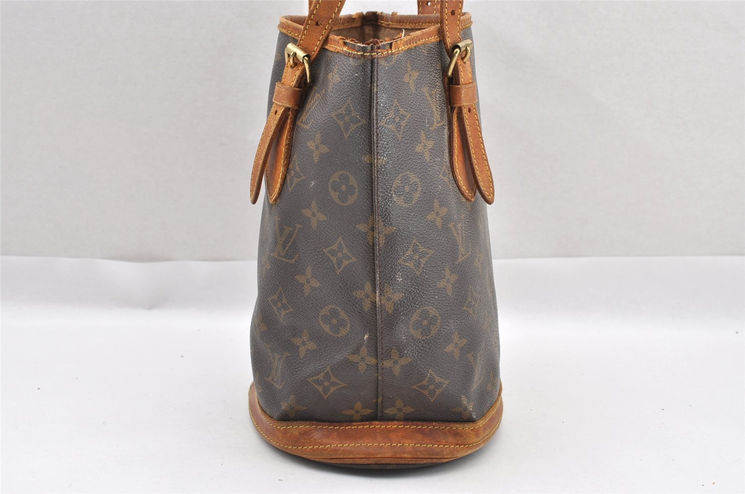 Authentic Louis Vuitton Monogram Bucket PM Shoulder Tote Bag M42238 Junk 0547I
