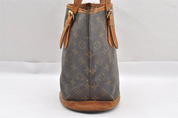 Authentic Louis Vuitton Monogram Bucket PM Shoulder Tote Bag M42238 Junk 0547I