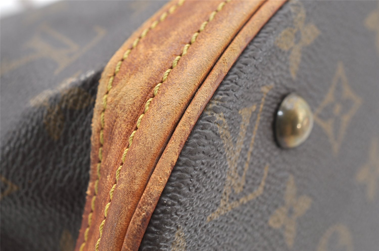 Authentic Louis Vuitton Monogram Bucket PM Shoulder Tote Bag M42238 Junk 0547I