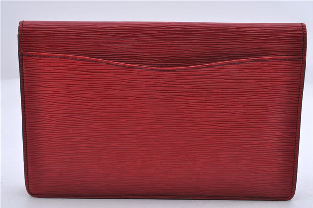 Authentic Louis Vuitton Epi Montaigne 27 Clutch Bag Red M52657 LV 0548D